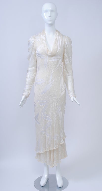 Judy Hornby White-on-White Bias Gown For Sale at 1stDibs
