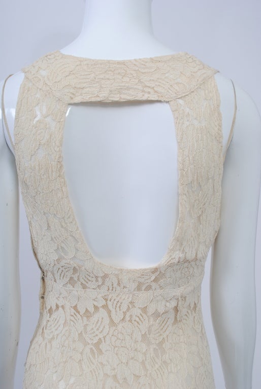 Elfenbeinfarbene Spitze 1930s Hochzeit Ensemble im Angebot 5