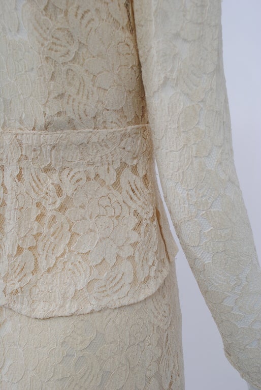 Women's Ivory Lace 1930s Wedding Ensemble For Sale