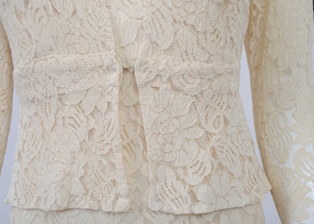 Ivory Lace 1930s Wedding Ensemble 1