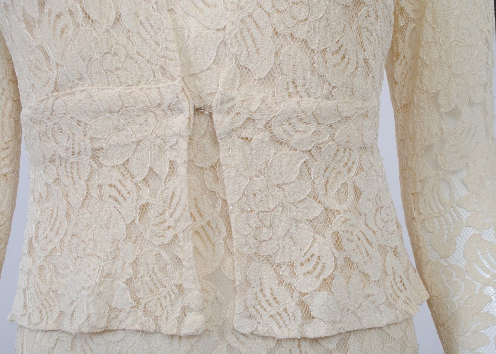 Ivory Lace 1930s Wedding Ensemble For Sale 1