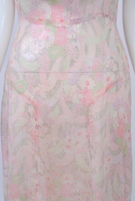 Robe de jour à imprimé floral pastel des années 1930 Pour femmes en vente