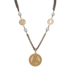 Antique Miriam Haskell Coin Necklace