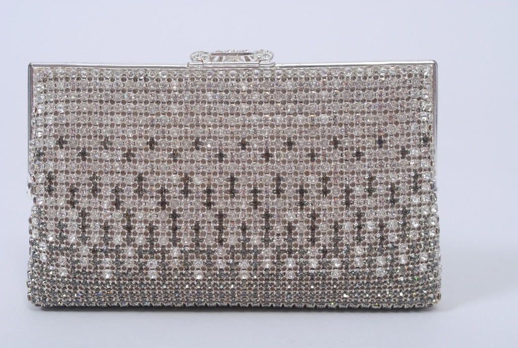 TWO-TONE RHINESTONE EVENING BAG In Excellent Condition In Alford, MA
