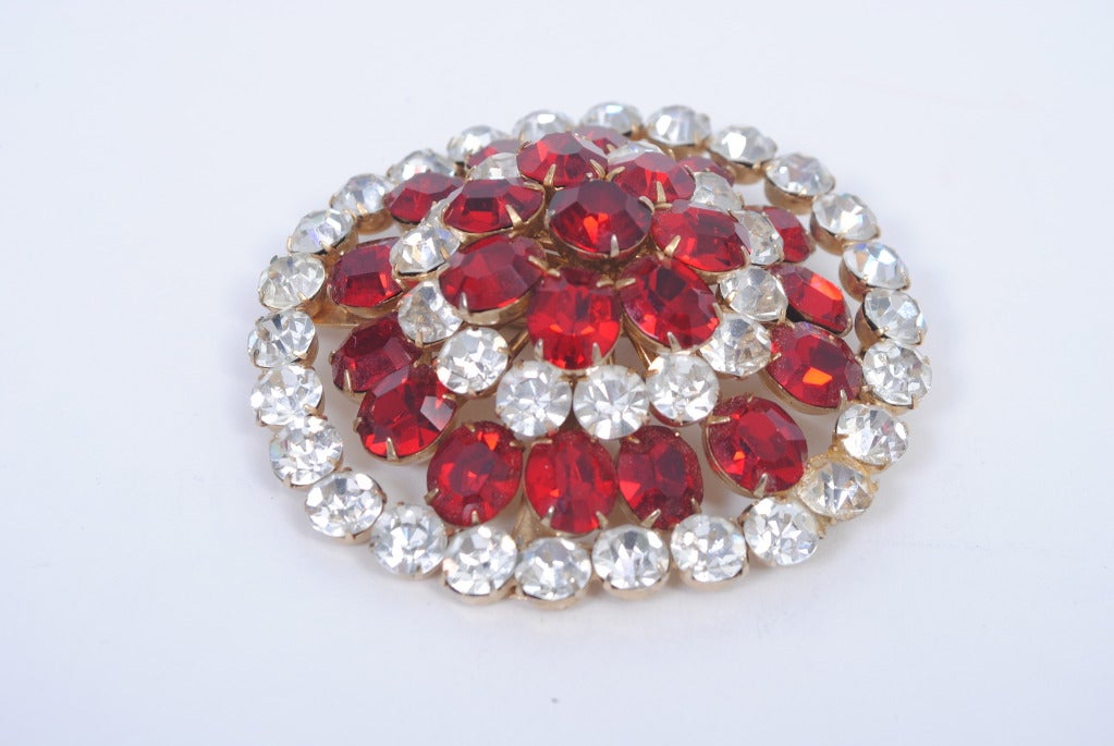 Coro Large Crystal Brooch In Excellent Condition In Alford, MA