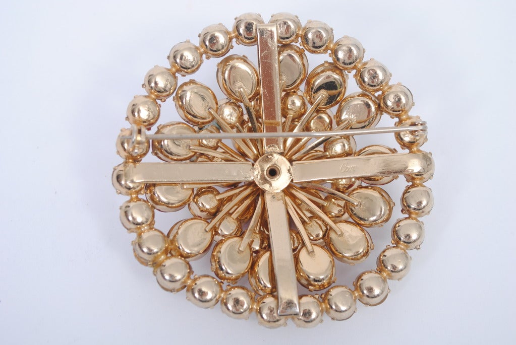 Coro Large Crystal Brooch at 1stDibs