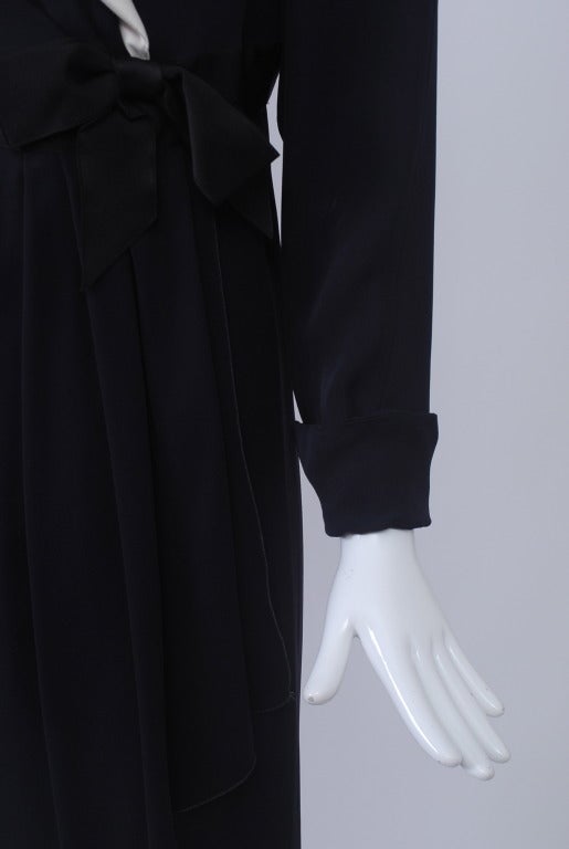 Black Chanel Navy Silk Wrap Dress