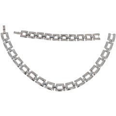 Modernist Sterling Link Semi Parure 12