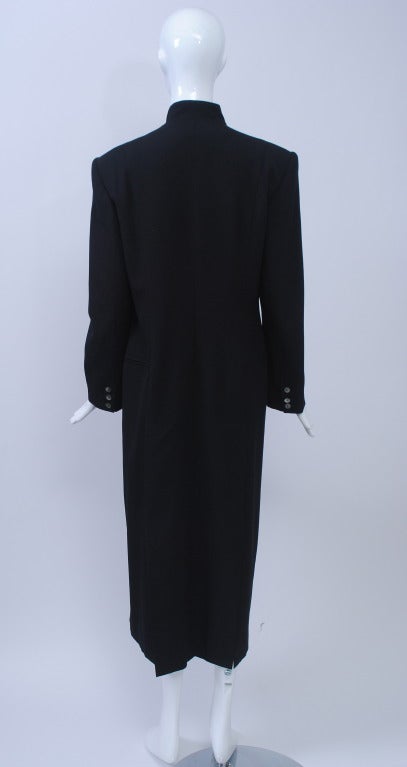 Premonville et Dewavrin Black Coat with Panel Skirt In Excellent Condition For Sale In Alford, MA