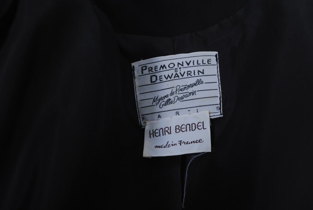 Premonville et Dewavrin Black Coat with Panel Skirt For Sale 6