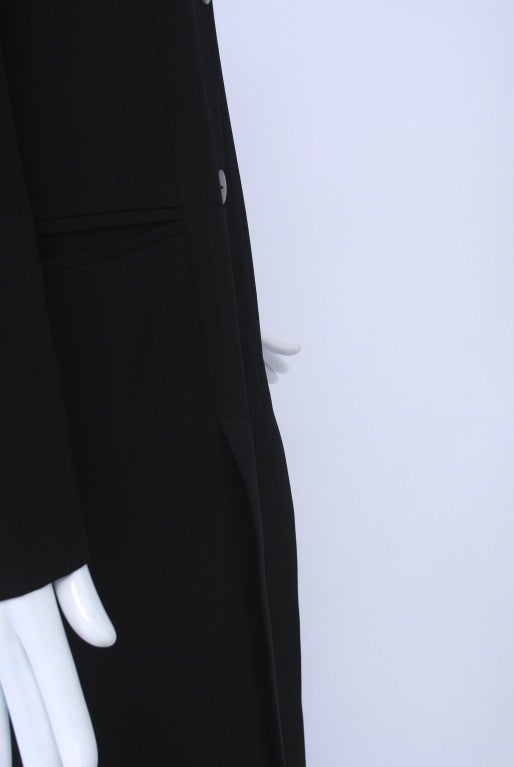 Premonville et Dewavrin Black Coat with Panel Skirt For Sale 3