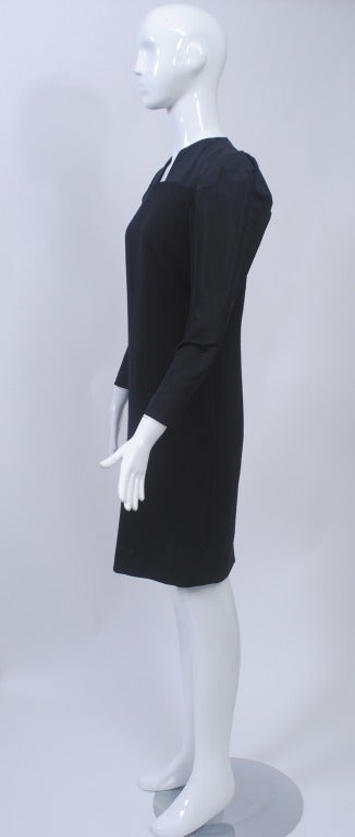Women's Pauline Trigère Black Wool and Silk Dress For Sale