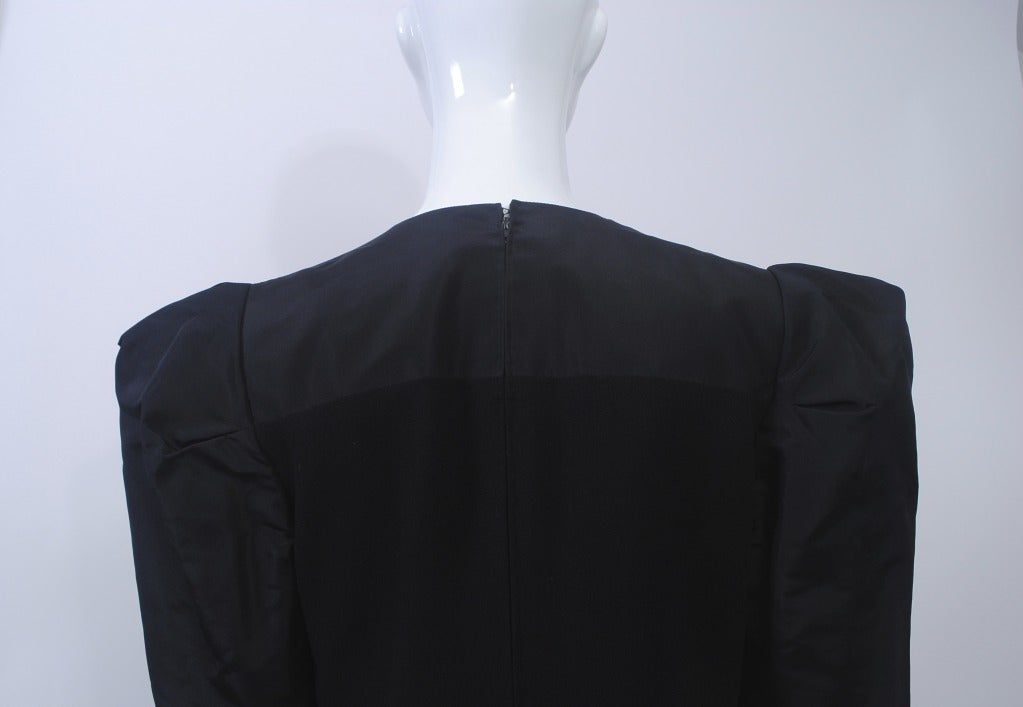 Pauline Trigère Black Wool and Silk Dress For Sale 2