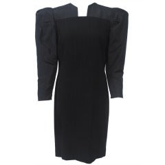 Pauline Trigère Black Wool and Silk Dress 6