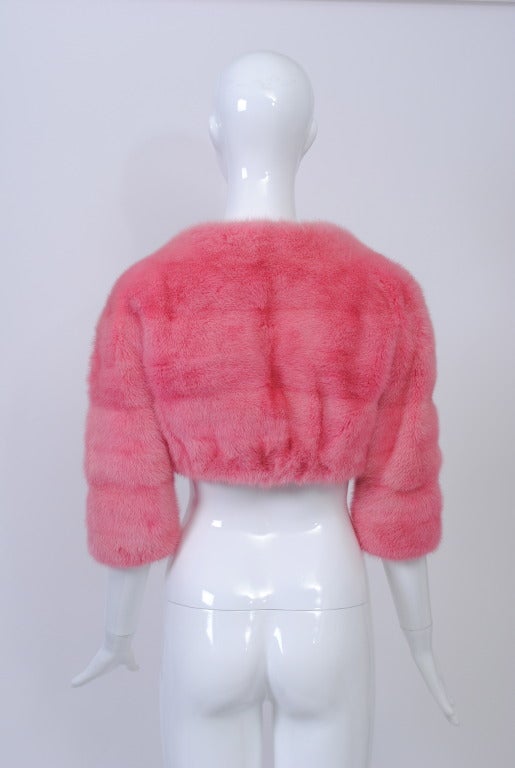 Women's 1960s Bubblegum Pink Mink Bolero