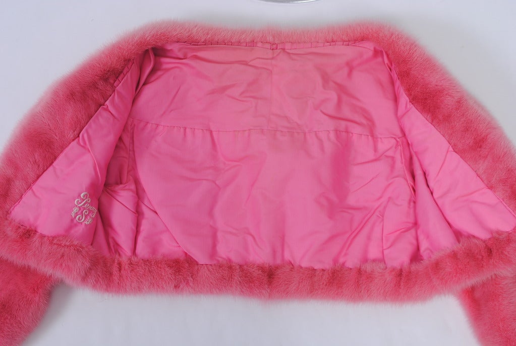 1960s Bubblegum Pink Mink Bolero 2