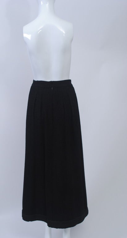 Women's Chanel Long Black Chenille Skirt