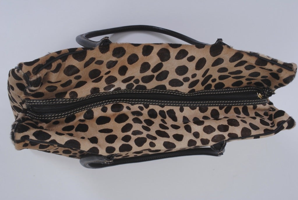 Moschino Leopard Spotted Pony Tote 1