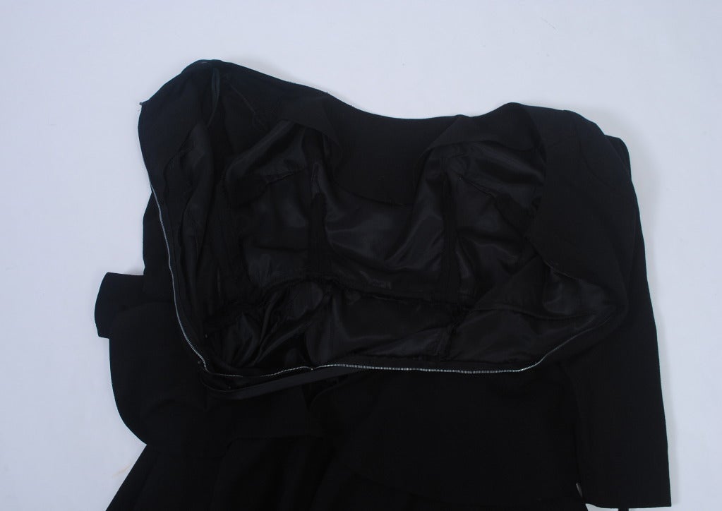 Black Wool 1960s Tiered Dress For Sale at 1stDibs