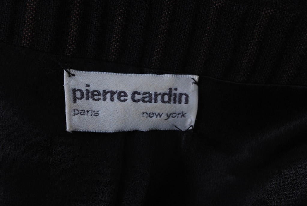 Pierre Cardin Black/Brown Ottoman Ribbed 1960s Coat 4