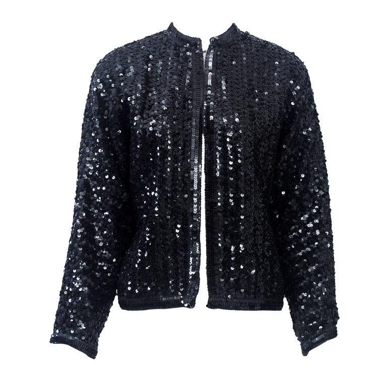 Giorgio Sant'Angelo Black Sequined Jacket For Sale