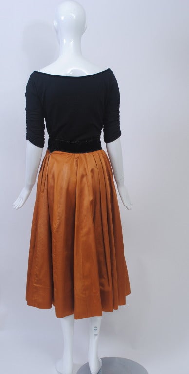 Women's 1950s Matte Jersey and Faille Two Piece For Sale