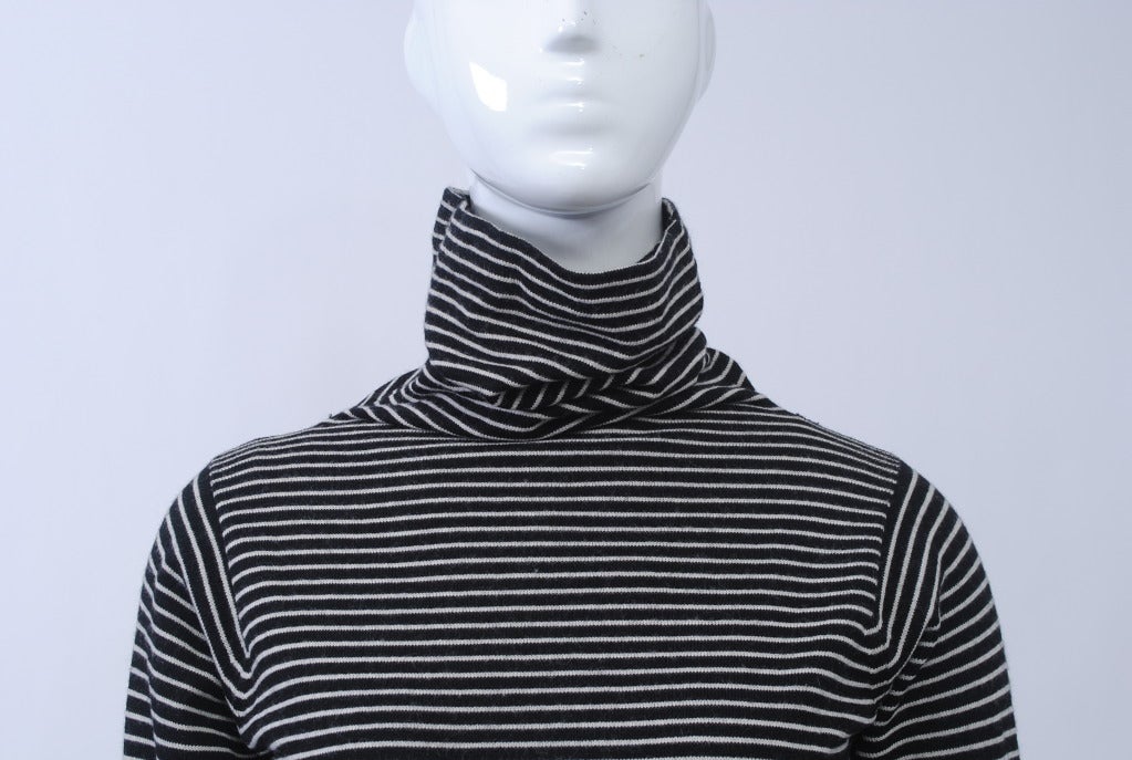 Bonnie Cashin Black/White Striped Turtleneck at 1stDibs black and