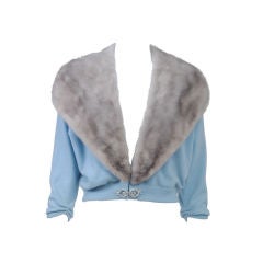 CASHMERE CARDIGAN WITH MINK COLLAR