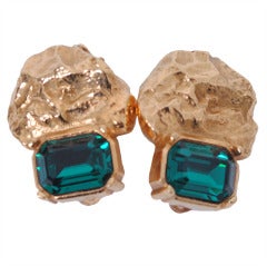 YSL Gold/Emerald Earrings