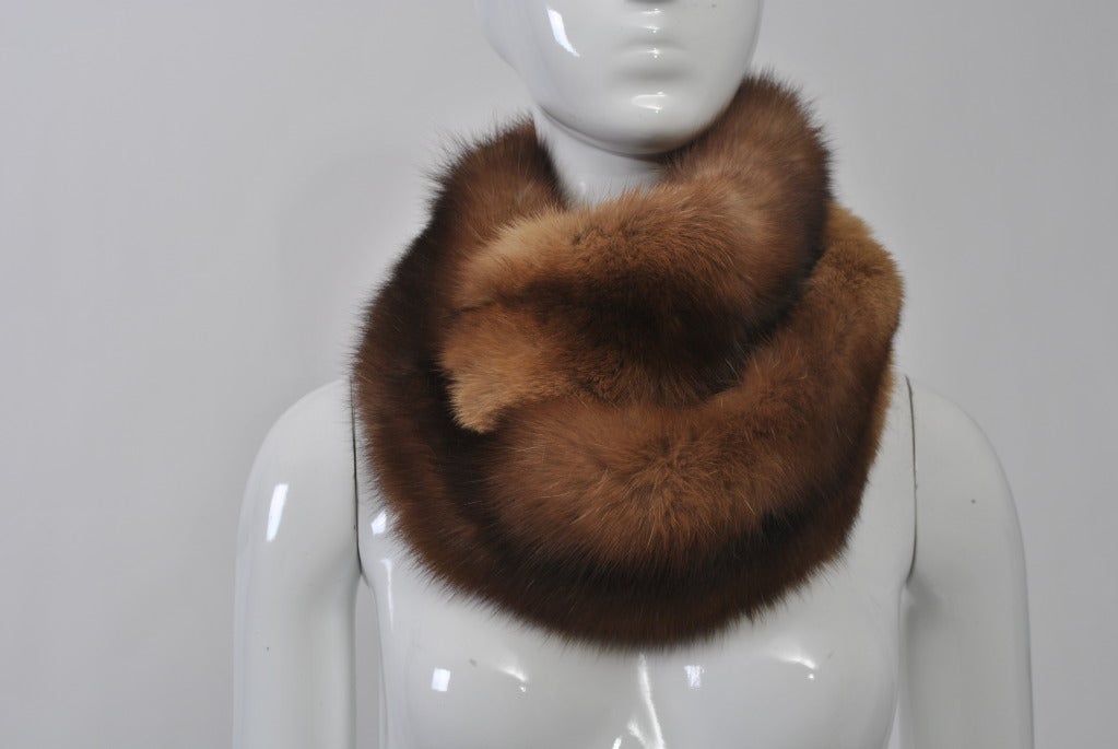 Luxurious sable scarf with clips at ends that allow various positions. Beautiful dense and fluffy skin.