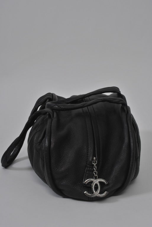 Black Chanel Bowling Style Handbag