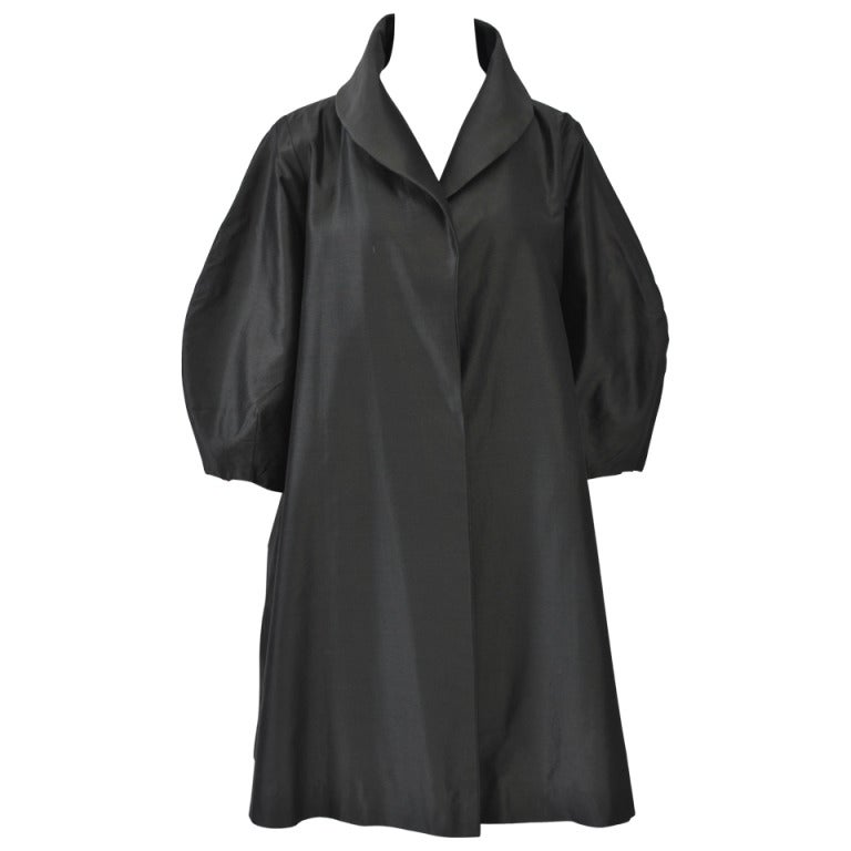 1950s Charcoal Spring Swing Coat at 1stdibs