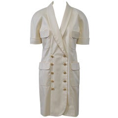 Vintage Chanel Ivory Cotton Coatdress