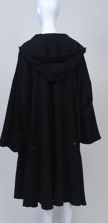BODY MAP BLACK COTTON KNIT 1980S COAT 2