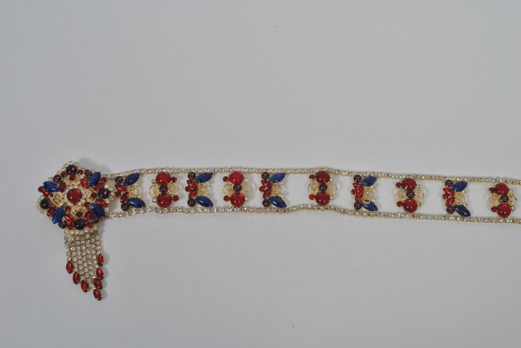 Kenneth Lane Jeweled Belt In Excellent Condition In Alford, MA
