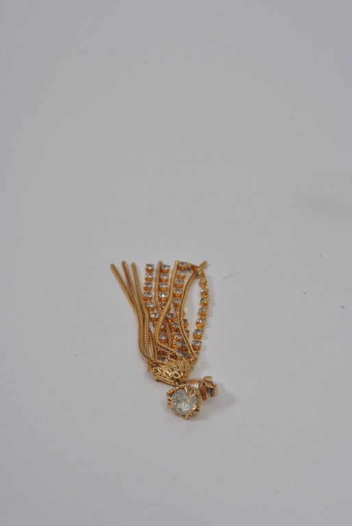 Napier gold chain and rhinestone earrings 2