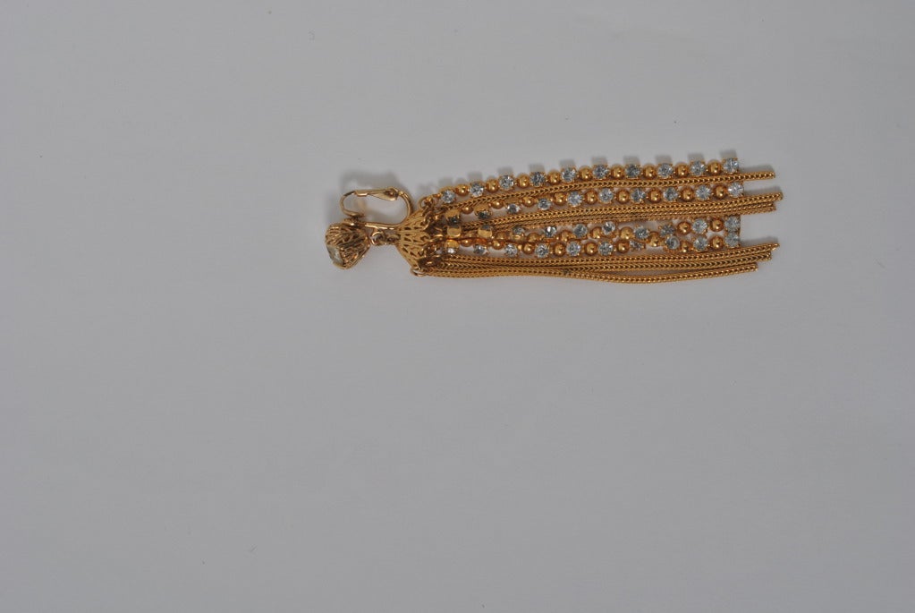 Napier gold chain and rhinestone earrings 3