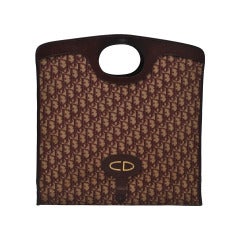 Vintage 1970s Dior Burgundy Logo Tote Bag