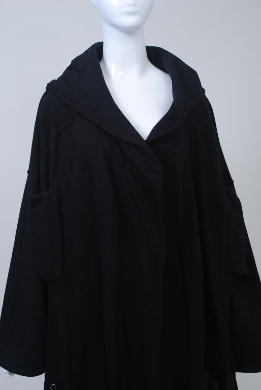 BODY MAP BLACK COTTON KNIT 1980S COAT 3