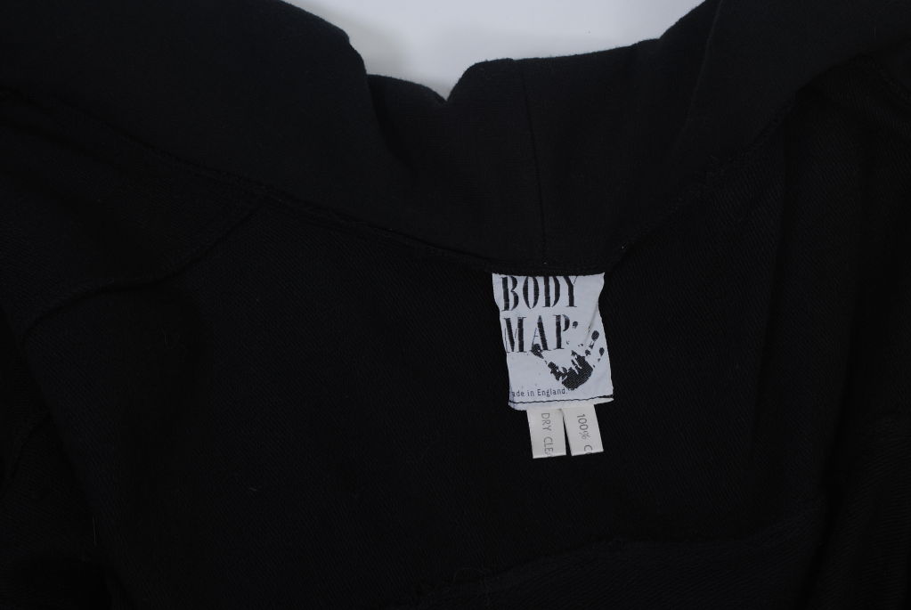 BODY MAP BLACK COTTON KNIT 1980S COAT 6