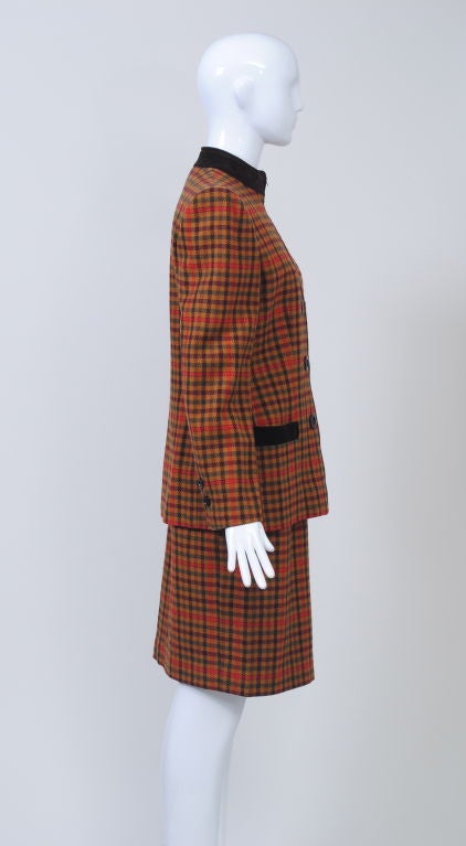 Brown Valentino Plaid Suit