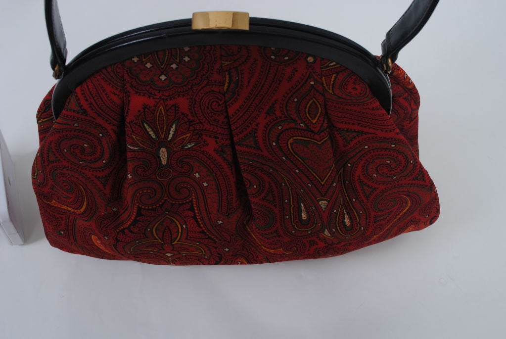 MORRIS MOSKOWITZ RED PAISLEY HANDBAG 2