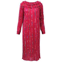 Vintage Missoni Red Print Silk Knit Dress