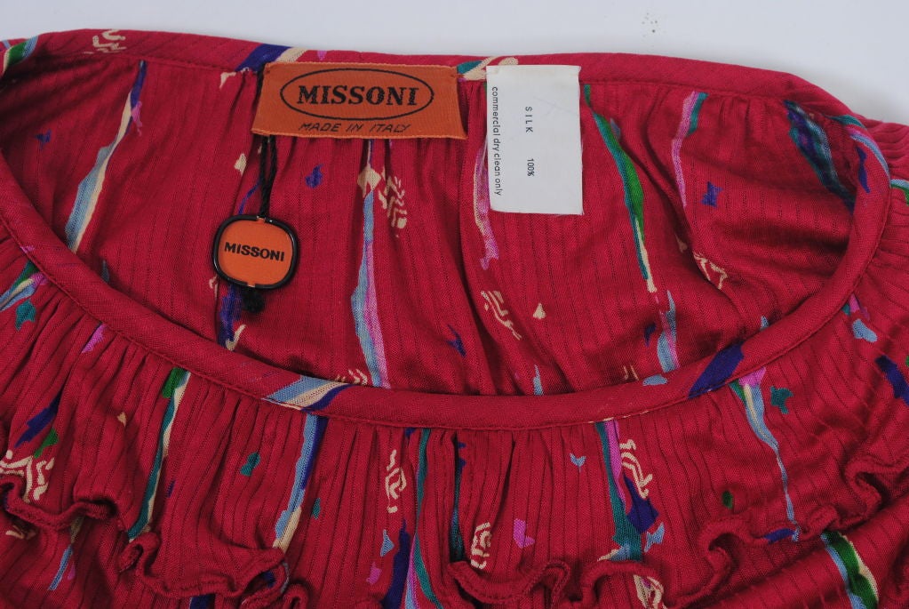 Women's Missoni Red Print Silk Knit Dress For Sale