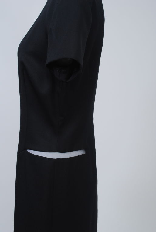 Versace Black Dress with Illusion Detail In Excellent Condition For Sale In Alford, MA