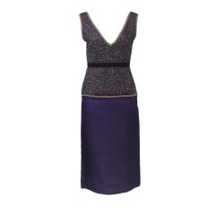 PRADA BROWN TWEED/PURPLE SILK OUTFIT