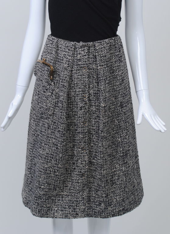 BONNIE CASHIN TWEED SKIRT W/EXTERIOR POCKET
