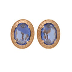 Vintage YSL BLUE STONE EARRINGS