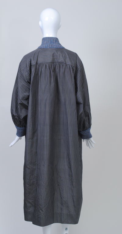 Black Missoni 1980s Silk Coat Dress w/Tweed Trim
