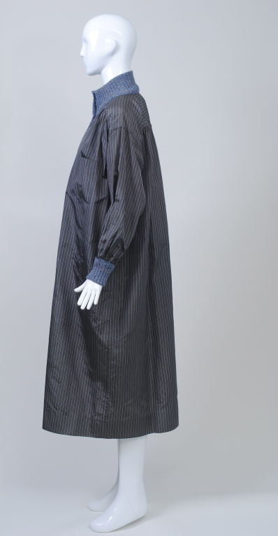 Women's Missoni 1980s Silk Coat Dress w/Tweed Trim